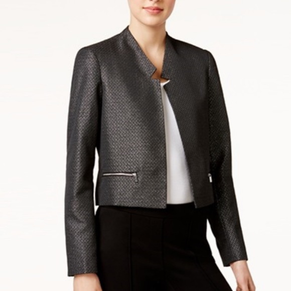 Calvin Klein Jackets & Blazers - Calvin Klein Women’s Metallic Cropped Open Blazer Size 8